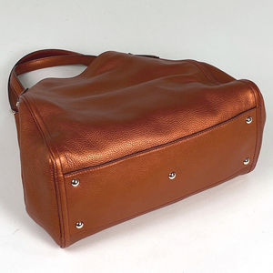 Gucci Interlocking Soho Tote Orange Metallic G Leather Bag Fringe